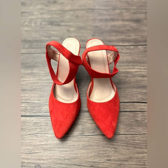 Suede Ankle Strap Heels - Picture 3 of 6